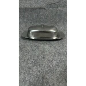 Vintage Raimond 18 8 Stainless Silver Covered Butter Dish‎  Italy